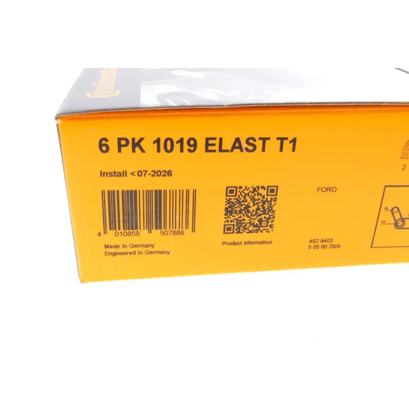 Ремінь генератора Ford Fiesta/Focus 1.4/1.6i 16V 01-12 (6PK1019 ELAST+5PK690 ELAST)