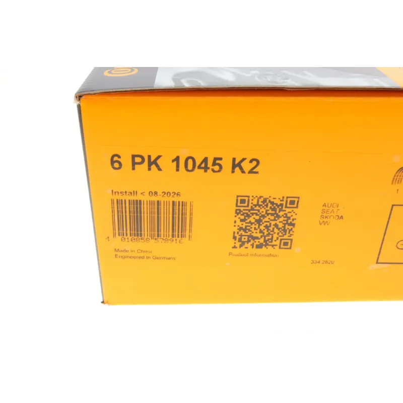 Комплект ременя генератора CONTINENTAL 6PK1045K2 для VW Caddy III, Audi A3, Seat Leon 1.6/2.0 FSI