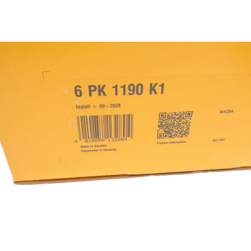 Комплект ременя генератора CONTINENTAL 6PK1190K1 для Mazda 3, 6, CX-5 2.2D 2012-