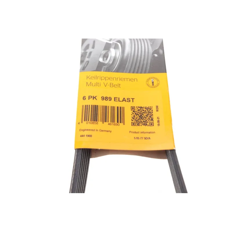 Ремінь генератора CONTINENTAL 6PK989 ELAST для VW Polo, Skoda Fabia, Seat Ibiza 1.0/1.6