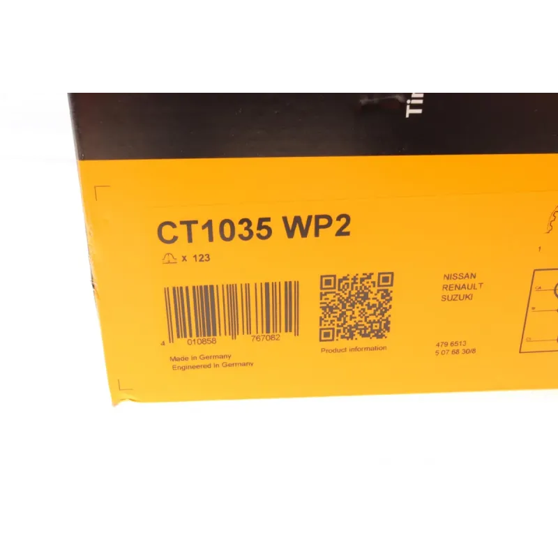 Комплект ГРМ з помпою CONTINENTAL CT1035WP2 для Renault Clio/Kangoo/Megane 1.5dCi, 123 зубці, 27x123 мм