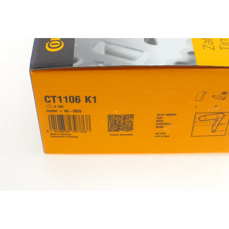 Комплект ГРМ CONTINENTAL CT1106K1 для Opel Astra H, Vectra C 1.9CDTI 2004-, 24x190z