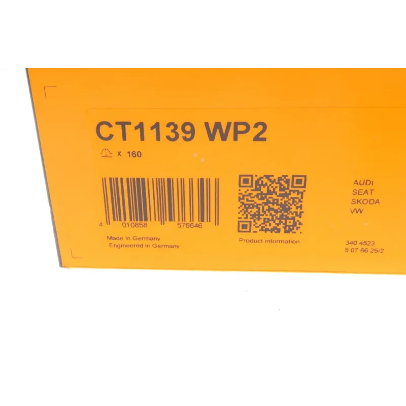 Комплект ГРМ з помпою CONTINENTAL CT1139WP2 для Volkswagen Golf VI, Seat Ibiza V 1.6-2.0TDI 2009- (25x160z)