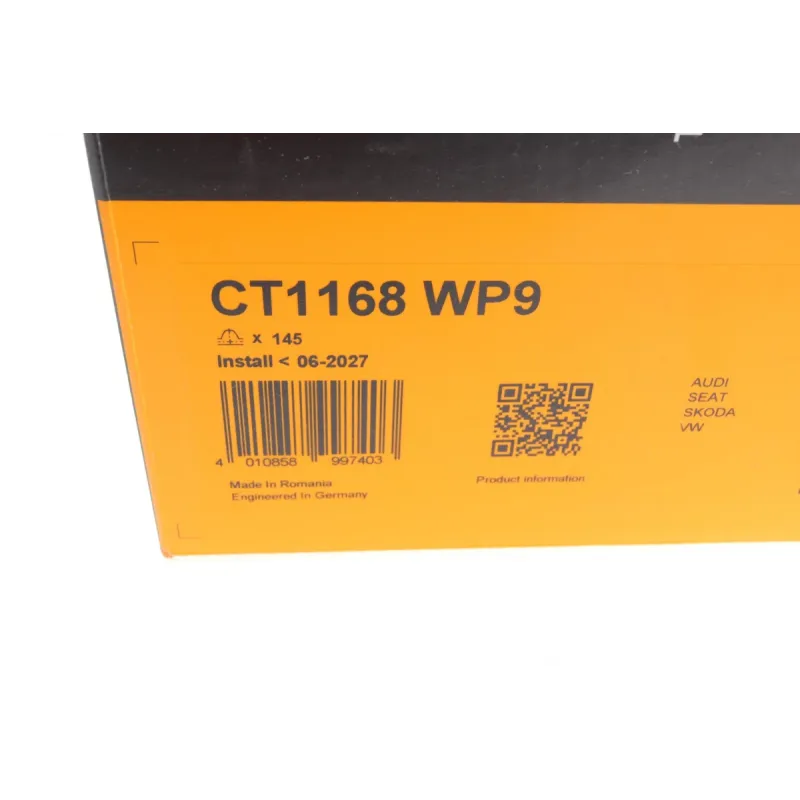 Комплект ГРМ з помпою CONTINENTAL CT1168WP9 для Audi A3, VW Golf VII 2.0TDI 145z 25мм
