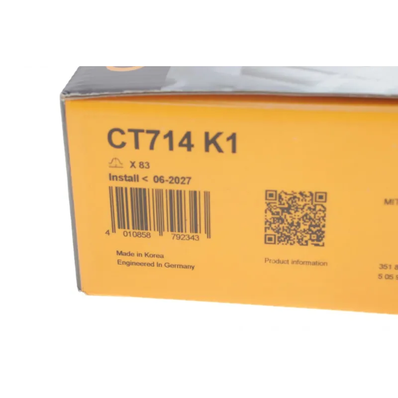 Комплект ГРМ CONTINENTAL CT714K1 для Mitsubishi L200/L300/Pajero 2.3D/TD/2.5D/TD 83 зуба