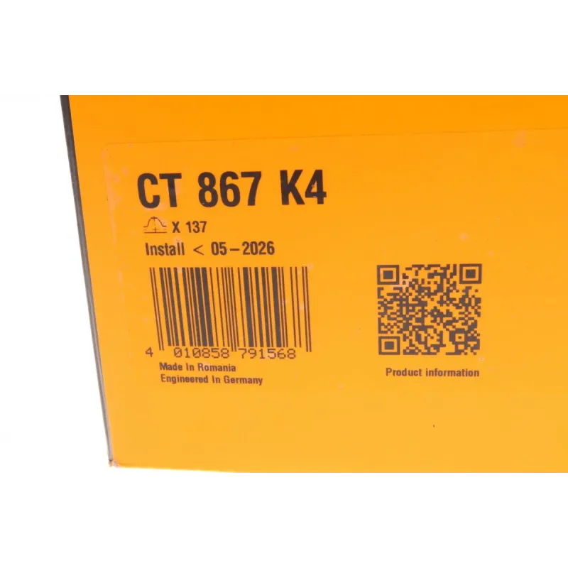 Комплект ГРМ CONTINENTAL CT867K4 для Audi A4/A6, VW Golf/Passat 1.9TDI 137 зубців, 25мм