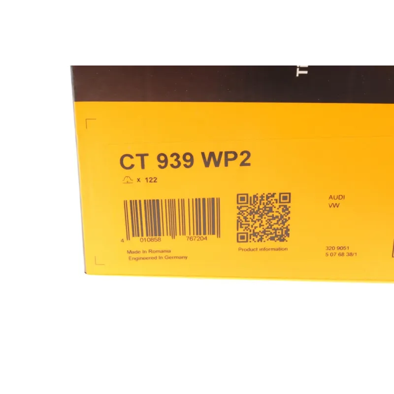 Комплект ГРМ з помпою CONTINENTAL CT939WP2 для Volkswagen LT, VW T4, Audi A6 2.5TDI 1994-2006, 26.4x122z