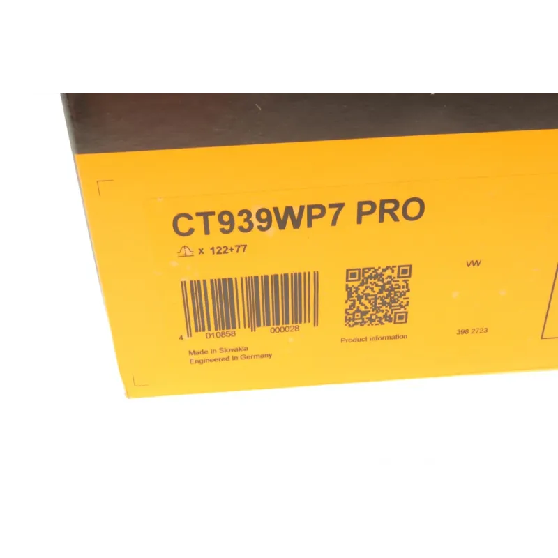 Комплект ГРМ + помпа CONTINENTAL CT939WP7PRO для Volkswagen Transporter T4 2.4D/2.5 1990-2003 122x26.4мм