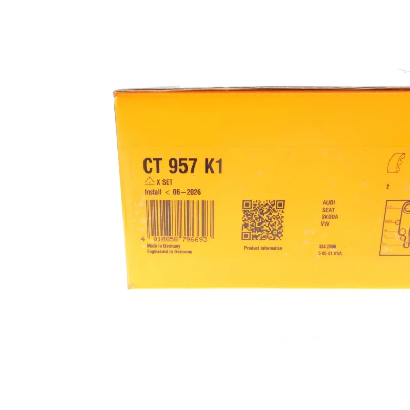 Комплект ГРМ CONTINENTAL CT957K1 для Skoda Fabia/Octavia, VW Golf IV/Bora 1.4/1.6 16V 1997-2009, 20/17x130/58z