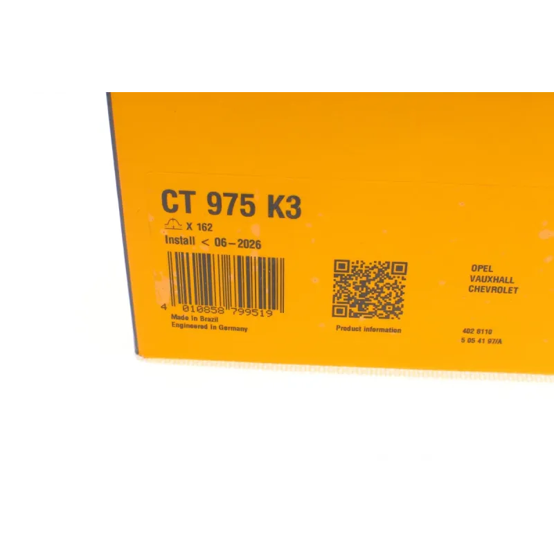 Комплект ГРМ Opel Astra G/H/Combo/'Vectra C 1.4/1.6/1.8 05- (20x162z)