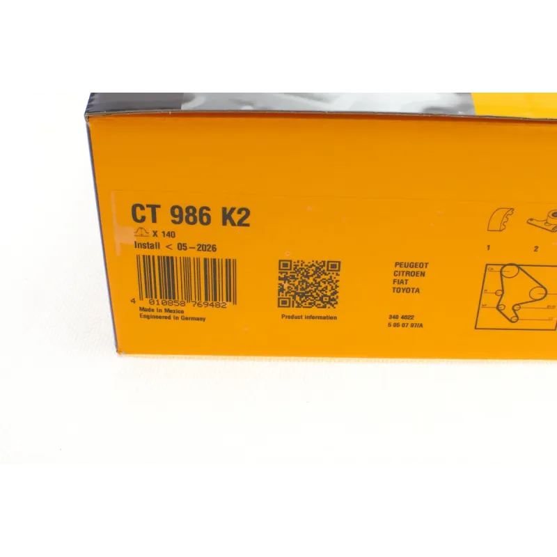 Комплект ГРМ CONTINENTAL CT986K2 для Citroen Berlingo 1.9D 1998-2005, 25x140 зубців