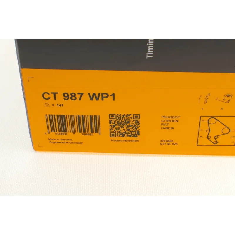 Комплект ГРМ з помпою CONTINENTAL CT987WP1 для Citroen Berlingo, Peugeot Boxer 2.0HDi 141 зубців, 25 мм