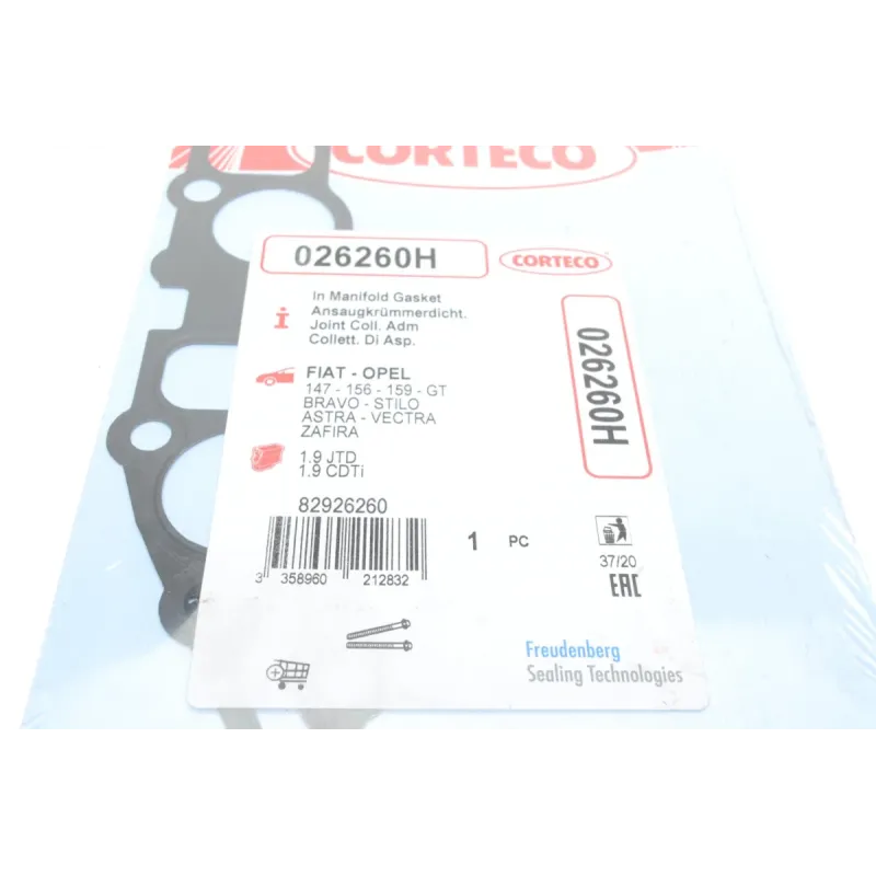 Прокладка впускного колектора CORTECO 026260H для Opel Astra H 1.9 CDTI 2004-2010, Alfa Romeo 159 1.9 JTDM