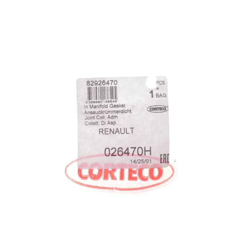 Прокладка впускного колектора CORTECO 026470H для Renault Kangoo 1.4/1.6i 1997-, Dacia Logan 1.4/1.6 2004-