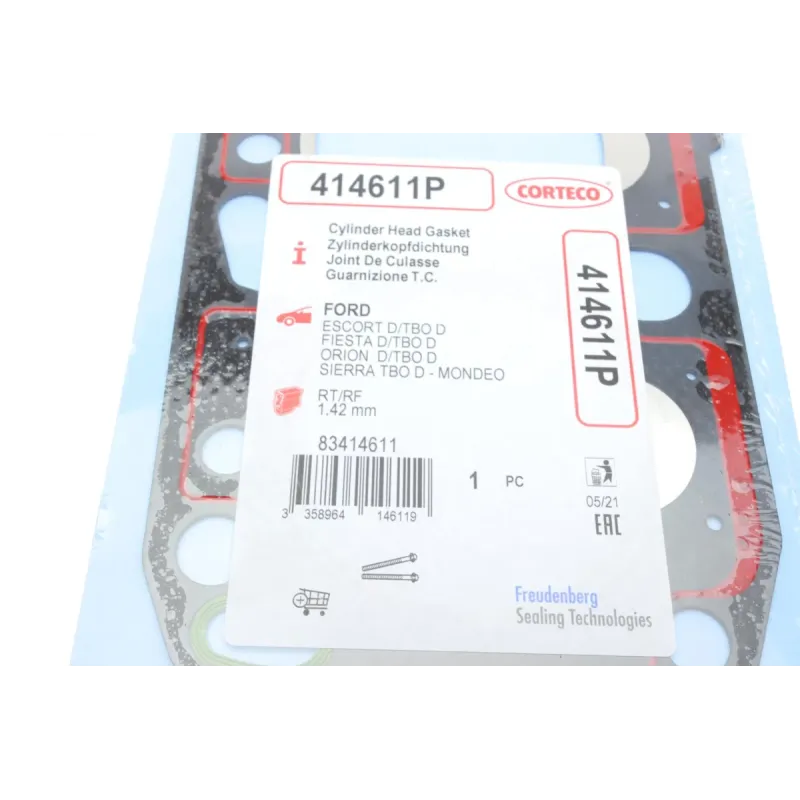 Прокладка ГБЦ CORTECO 414611P для Ford Escort/Fiesta/Mondeo 1.8 D/TD 1992-2000, 1.6 мм