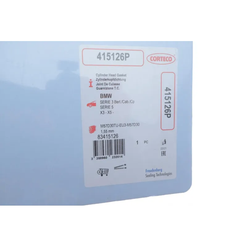 Прокладка ГБЦ CORTECO 415126P для BMW 3 (E46) 5 (E60/E61) 7 (E65/E66/E67) 2.5D/3.0D 1.55мм