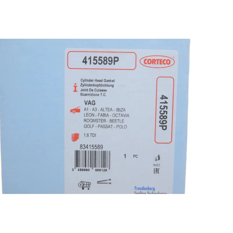 Прокладка ГБЦ CORTECO 415589P для VW Caddy, Audi A3 1.6TDI 1.55мм