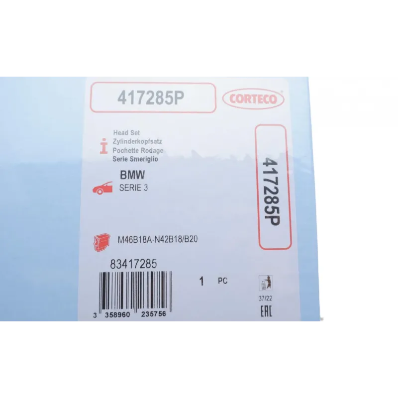 Комплект прокладок верхній CORTECO 417285P для BMW 3 (E46) 318i 143 л.с. 2001-2005, X3 (E83) 2.0i 150 л.с. 2005-н.в.