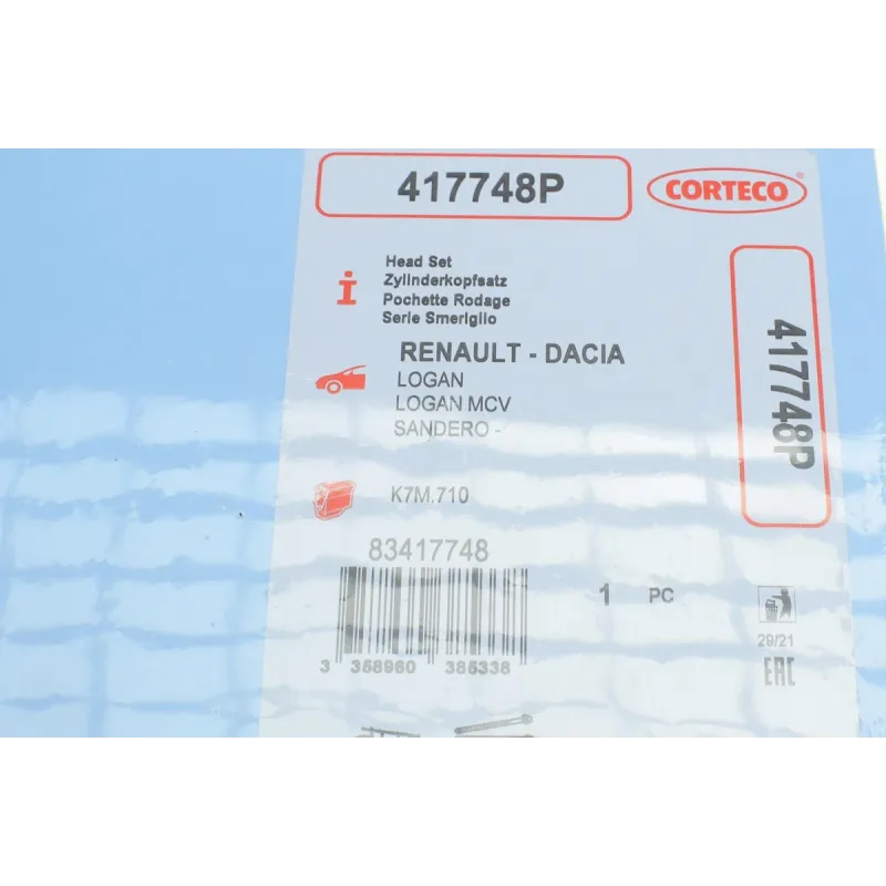 Комплект прокладок верхній CORTECO 417748P для Renault Logan, Dacia Logan 1.4-1.6 (2004-)