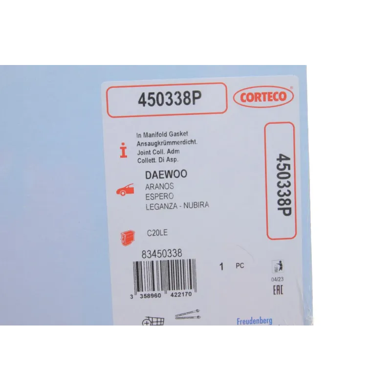 Прокладка колектора впускного Opel Ascona C/Astra F/Kadett 1.8/2.0 85-
