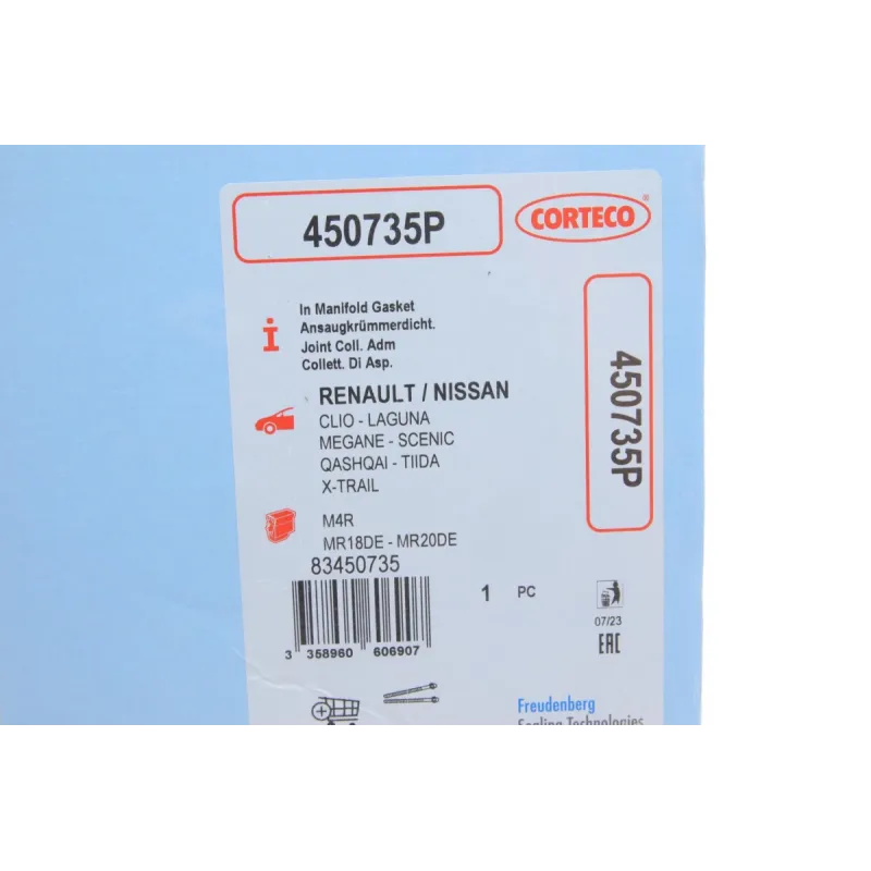 Прокладка колектора впускного Nissan Qashqai/Renault Clio 2.0 06-14