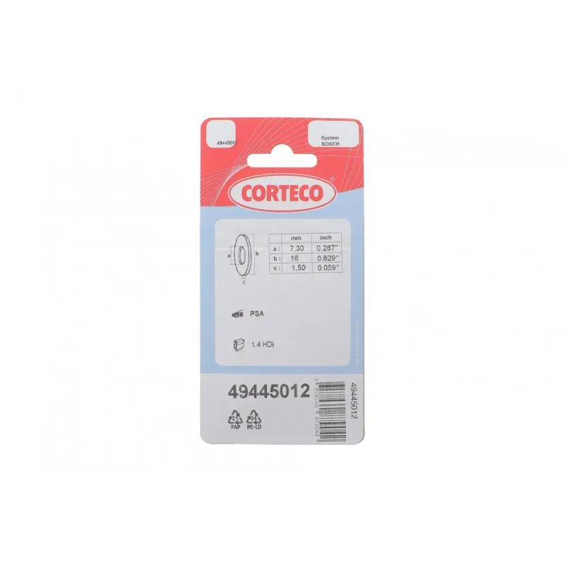 Ремкомплект форсунки CORTECO 49445012 для Citroen C2/C3, Peugeot 206/207 1.4 HDi