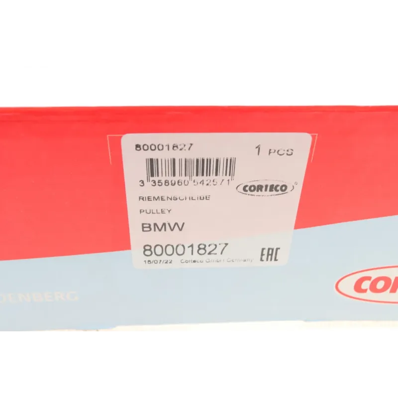 Шків колінвалу CORTECO 80001827 для BMW 5 (F10) 2011-2017, 172 мм, 6PK