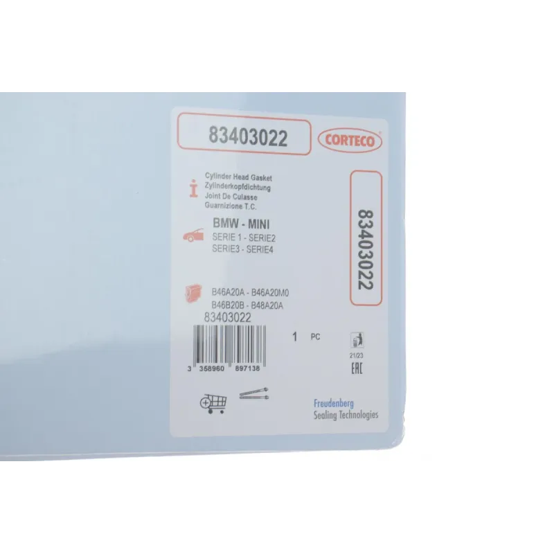 Прокладка ГБЦ CORTECO 83403022 для BMW 3 (F30) 5 (G30) X4 (G02) 0.70мм