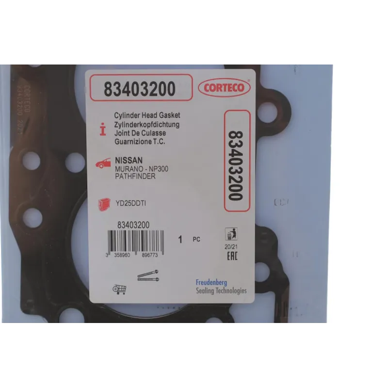 Прокладка ГБЦ CORTECO 83403200 для Nissan Murano Z51, Pathfinder R51 2.5 dCi 0.975мм