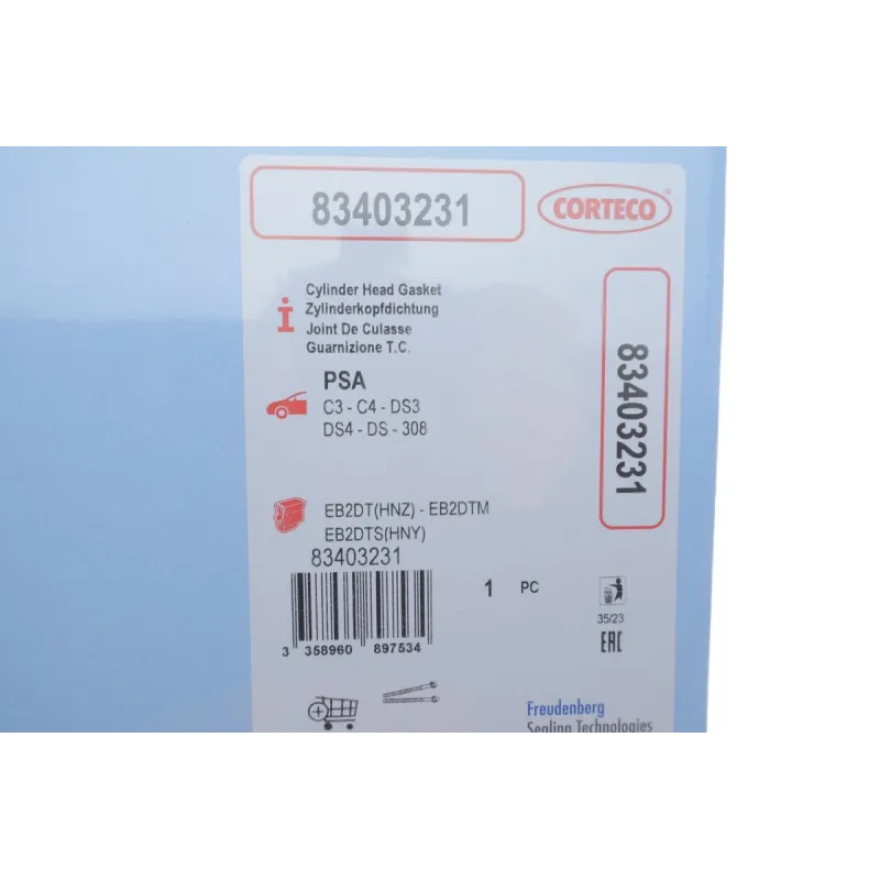 Прокладка ГБЦ CORTECO 83403231 для Citroen C3/Peugeot 208 1.2 THP 0.75мм