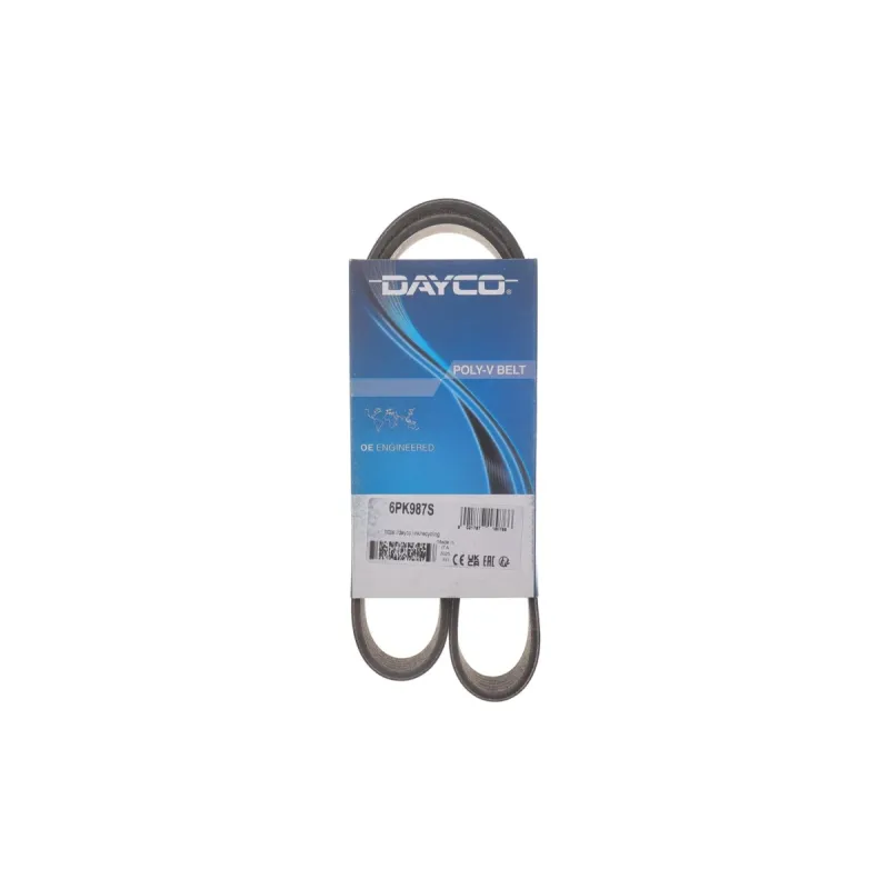 Ремінь генератора DAYCO 6PK987S для BMW 1 (F20) 114i/116i/118i/120i, 3 (F30) 316i/320i 2010-