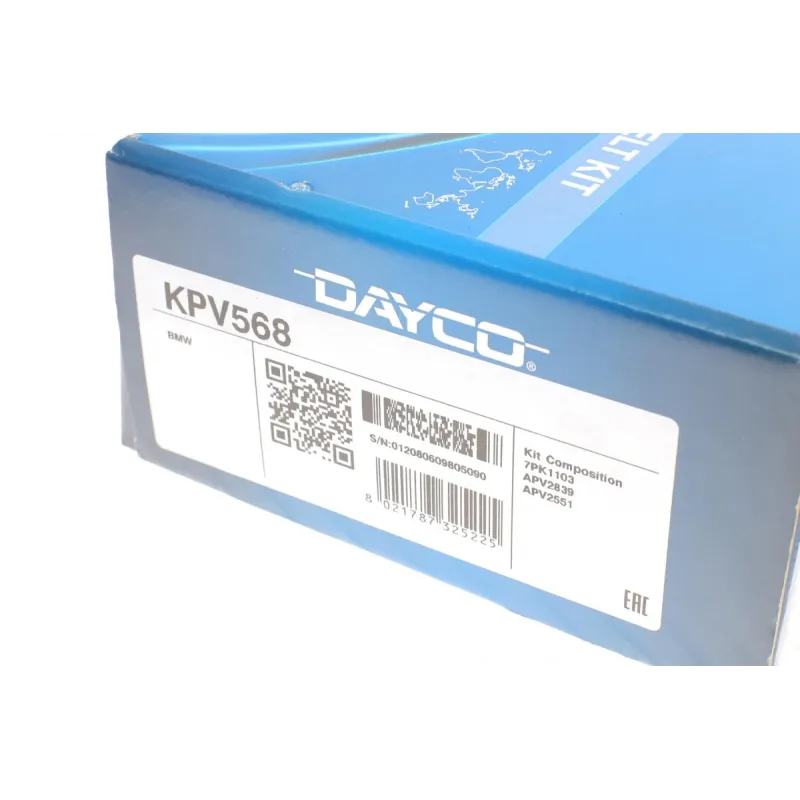 Комплект ременя генератора DAYCO KPV568 для BMW 1 (E81/E87) 2003-2012, BMW 3 (E90/E91/E92/E93) 2006-2013