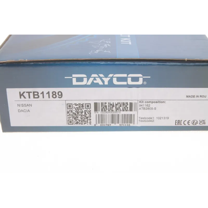 Комплект ГРМ DAYCO KTB1189 для Renault Kangoo, Megane IV 1.5dCi