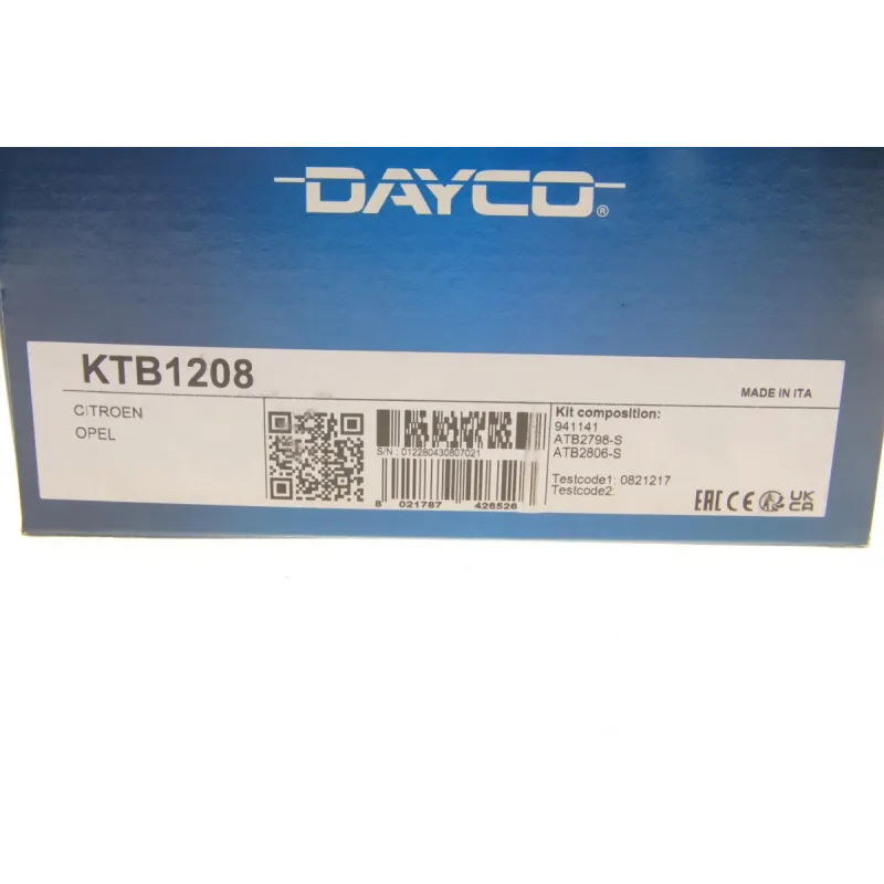 Комплект ГРМ DAYCO KTB1208 для Citroen Berlingo, Peugeot Partner 1.5 BlueHDi 2018-