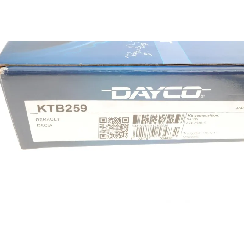 Комплект ГРМ DAYCO KTB259 для Renault Kangoo/Dacia Logan 1.4/1.6i K7M