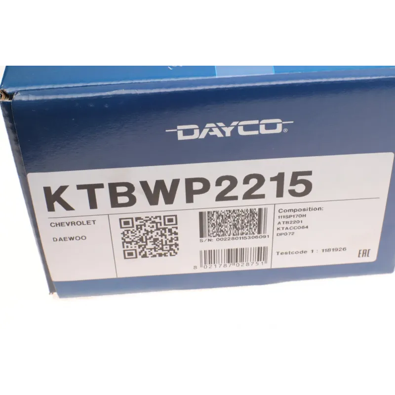 Комплект ГРМ з помпою DAYCO KTBWP2215 для Daewoo Lanos 1.3/1.5 1997-