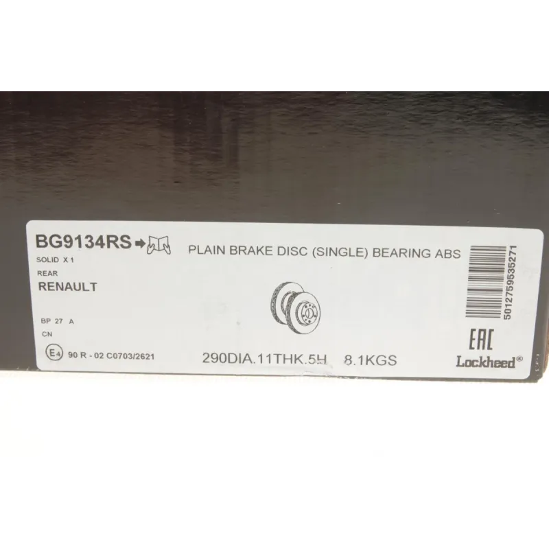 Диск гальмівний задній DELPHI BG9134RS для Renault Scenic III 2.0dCi 2009-, 290x11 мм з підшипником