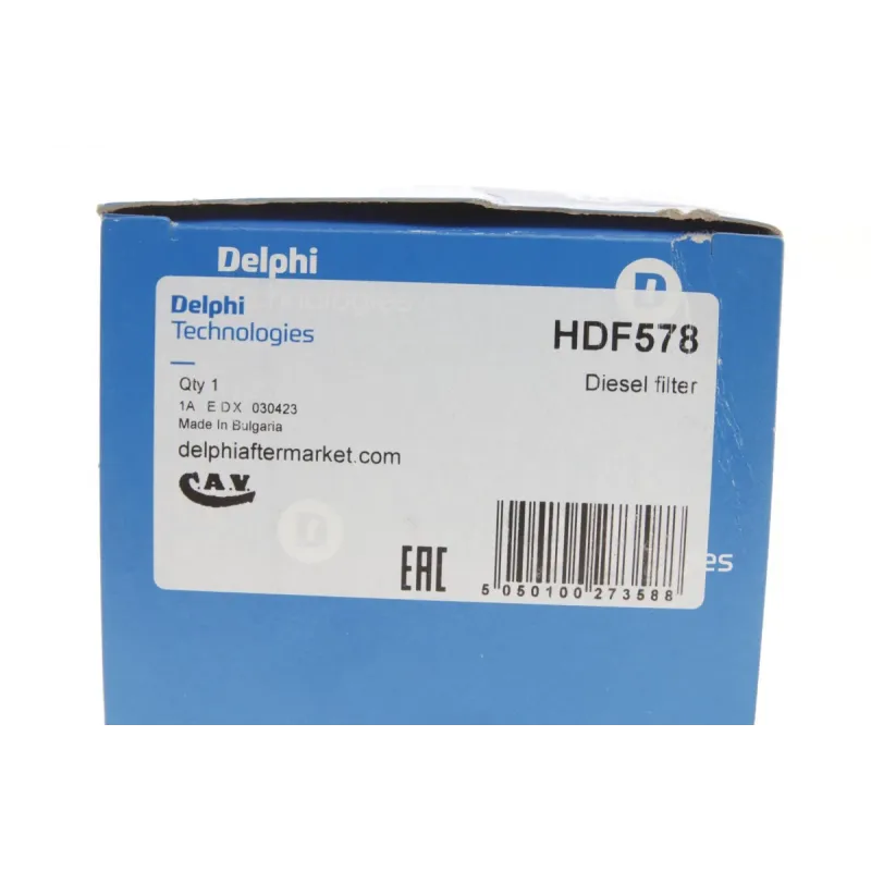 Фільтр паливний DELPHI HDF578 для Mitsubishi Lancer VIII, Outlander II 2.0 DI-D 2007-, 81x182 мм