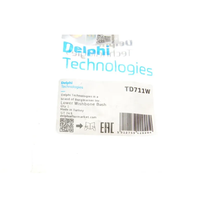 Сайлентблок переднього важеля DELPHI TD711W для Smart City-Coupe/Cabrio (450) 0.6/0.7/0.8 CDI 1998-2004, 12x39x37 мм