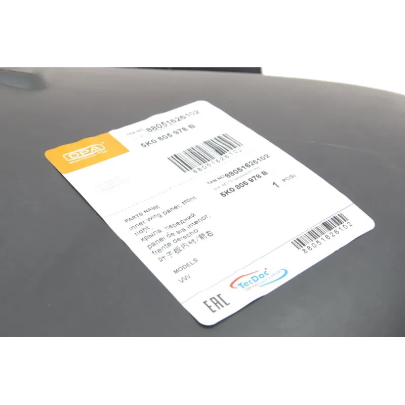 Підкрилок передній правий DPA 88051626102 для Volkswagen Golf VI 2008-2013
