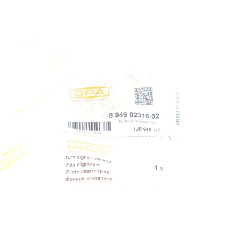 Повторювач повороту на крило DPA 89490231602 Volkswagen T5 2010-2015 прозорий
