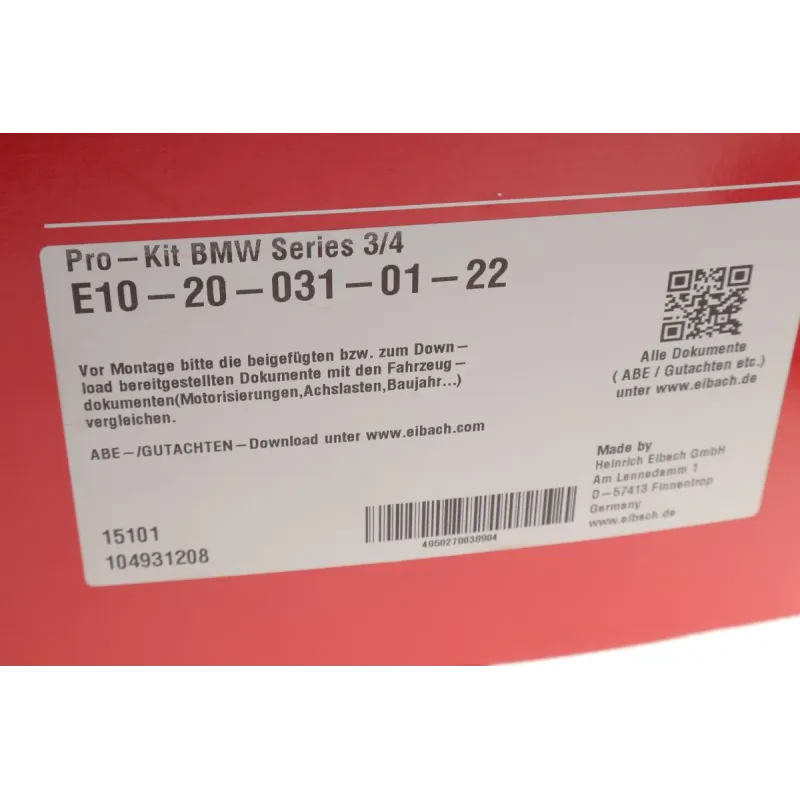 Комплект пружин (Pro-Kit) BMW 3 (F30/F80)/4 (F32) 11- (4 шт.) (наг передньої осі 965 кг) (не Xdive)