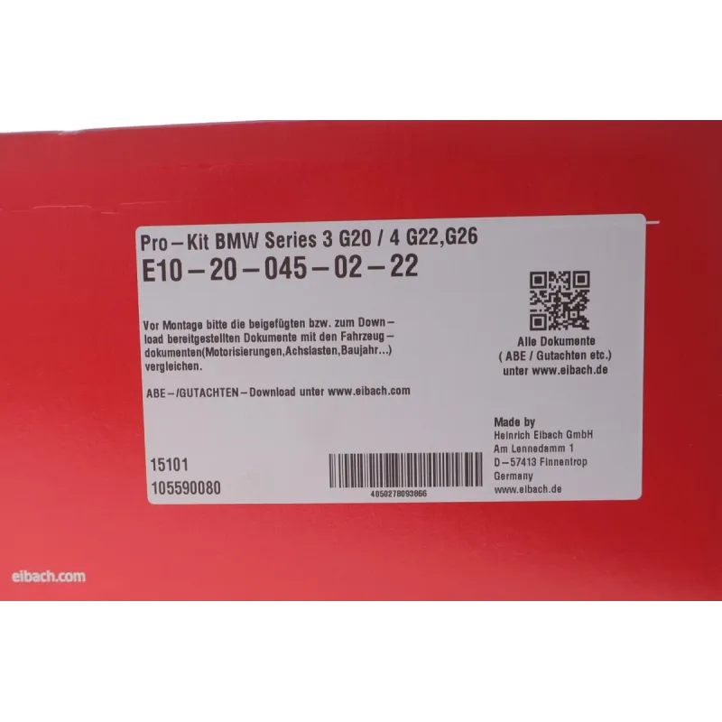 Комплект пружин EIBACH E10-20-045-02-22 для BMW 3 (G20) M340i xDrive 2019-, 4 (G22) M440i xDrive 2020-