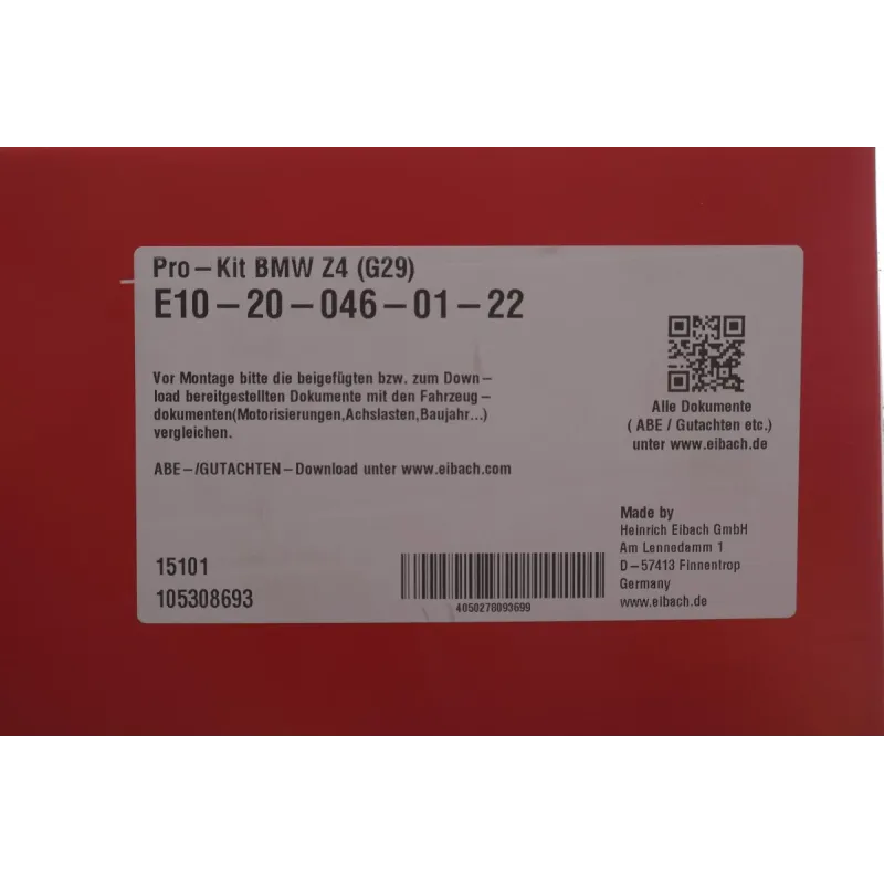 Комплект пружин EIBACH E10-20-046-01-22 для BMW Z4 G29 2018-