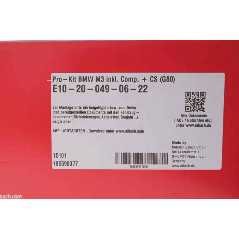 Комплект пружин EIBACH Pro-Kit E10-20-049-06-22 для BMW M3 (G20/G28) 2020-, 4 шт.