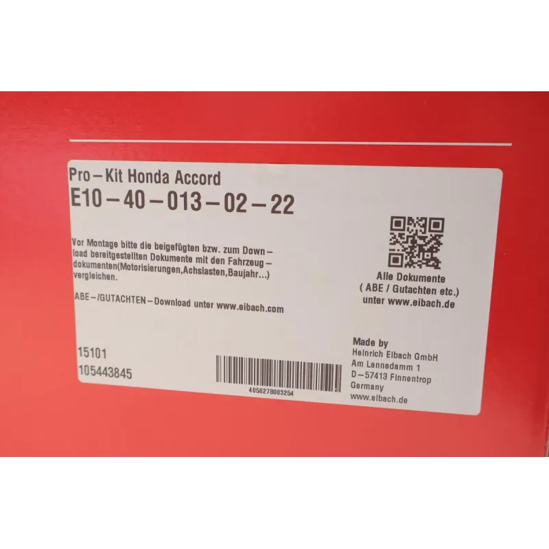 Комплект пружин (Pro-Kit) Honda Accord VIII 2.2 i-DTEC/2.4i 08-15 (4 шт.)