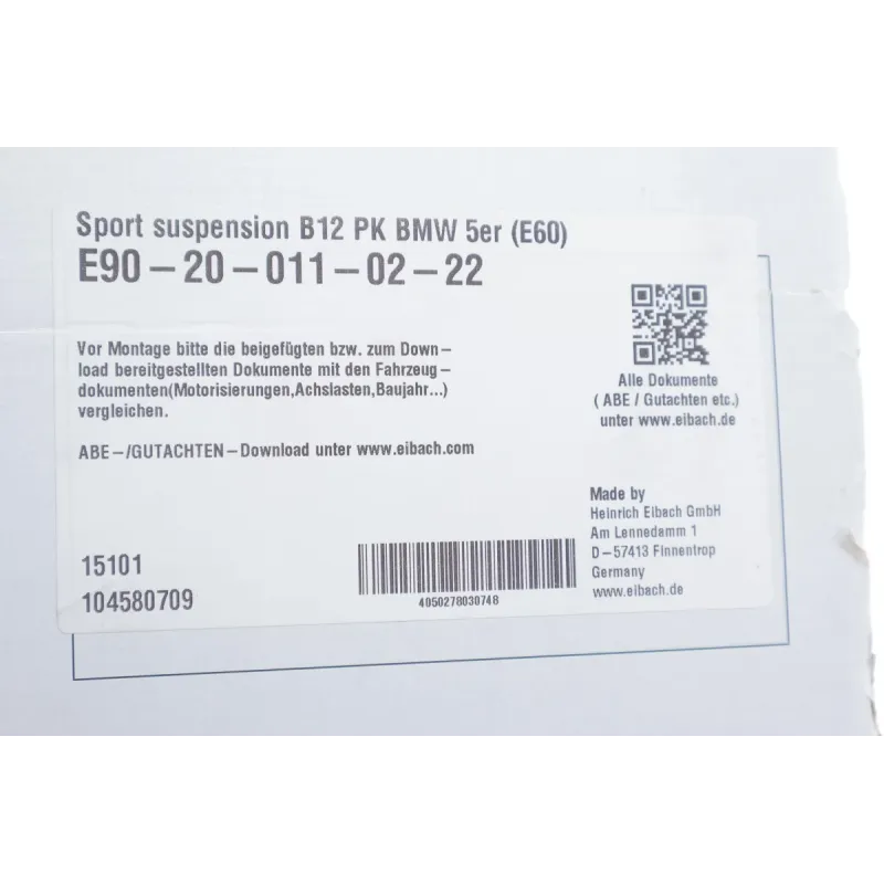 Комплект ходової частини EIBACH E90-20-011-02-22 для BMW 5 (E60) 2004-2010