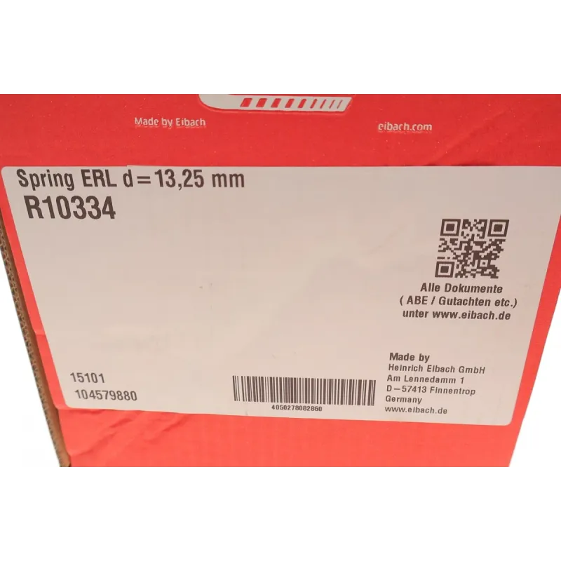 Пружина передня EIBACH R10334 для Skoda Octavia II, VW Golf V-VI 2004-2013, 296 мм