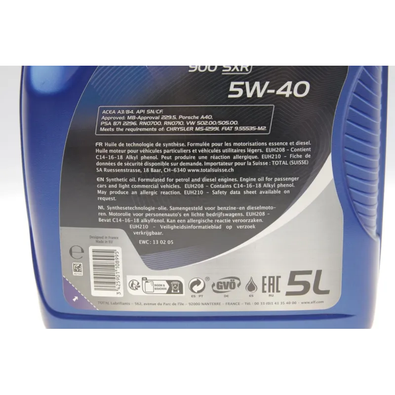 Олива 5W40 Evolution 900 SXR (5L) (458606) (ACEA A3/B4/API SM/RN 0700/RN 0710)