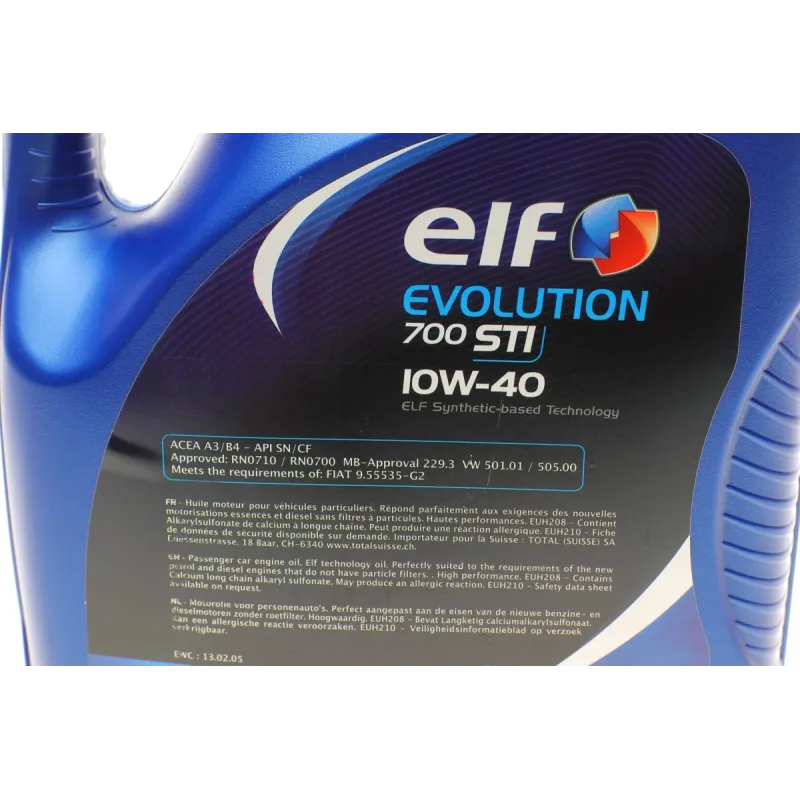 Олива 10W40 Evolution 700 STI (5L) (458478) (ACEA/A3/B4 API/SN/CF VW/501.01) заміна для 214124
